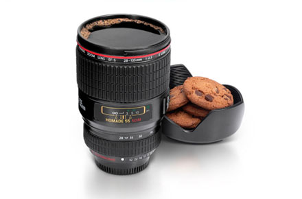 Taza objetivo cámara de fotos